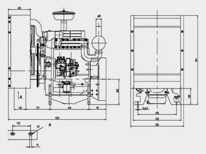 Overall Dimension of China DEUTZ D226B-3D Diesel Engine for Generator Set